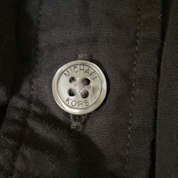 Michael Kors Men's Large Tailored Fit Black, Button down Dress Shirt 100% Cotton - Picture 8 of 11